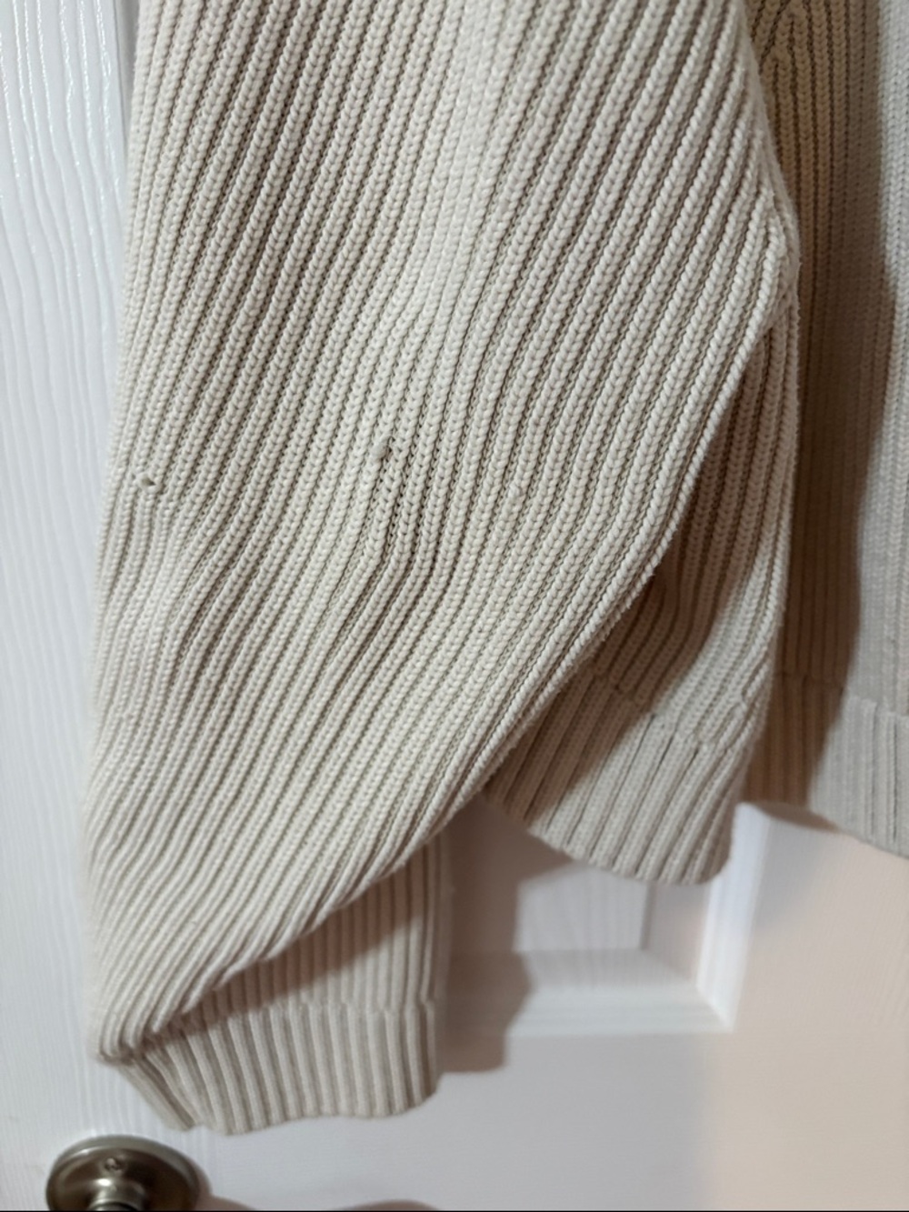Lululemon Cotton-Blend Crewneck Cardigan L/XL Bone - Picture 2 of 10